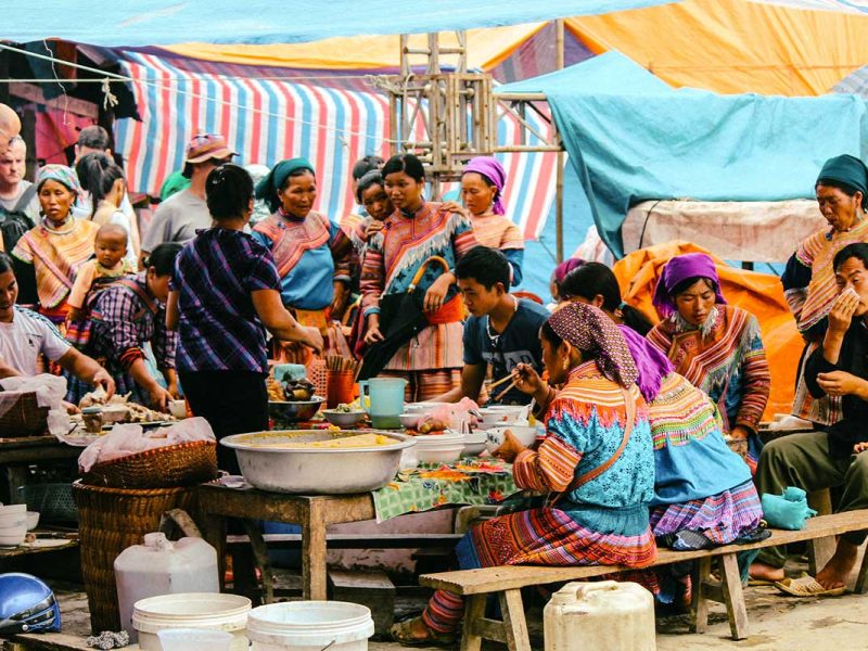 Bac Ha market food stalls
