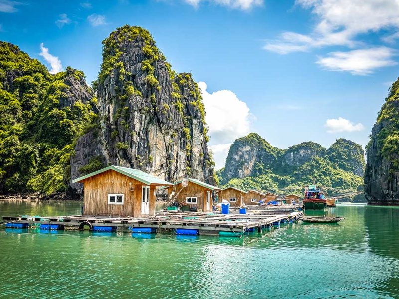 A floating village in Bai Tu Long Bay
