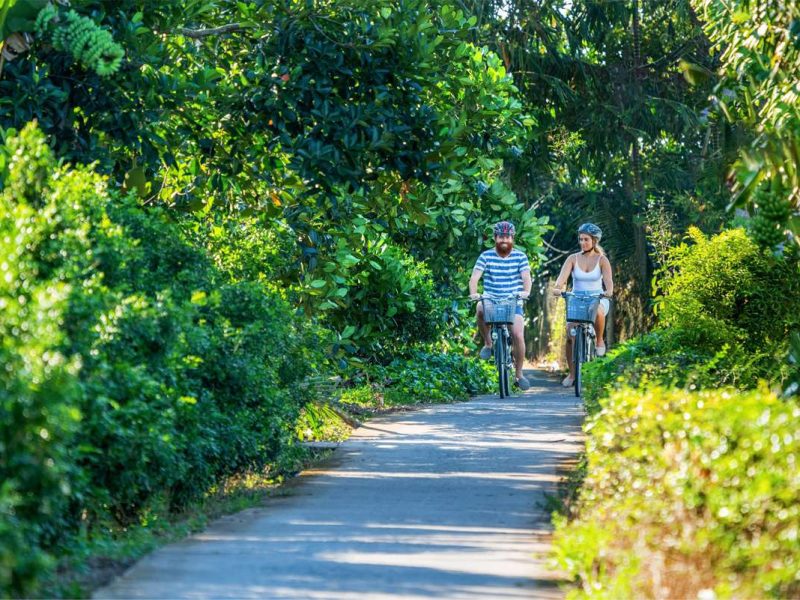 cycling biking in Cai Be Mekong Delta