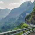 The Ma Pi Leng Pass road winding along the mountains of Ha Giang