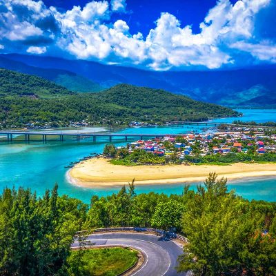 Hai Van Pass with Lang Co Beach in the background
