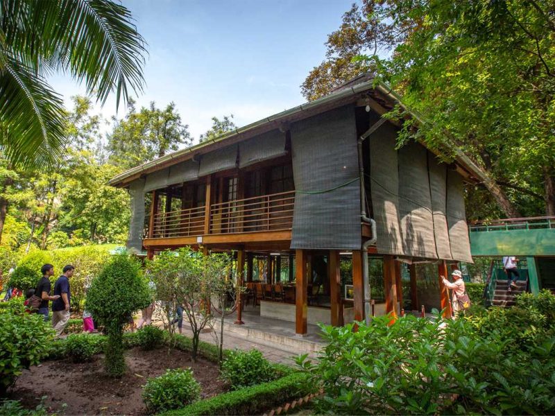 The exterior of Ho Chi Minh’s Stilt House in Hanoi