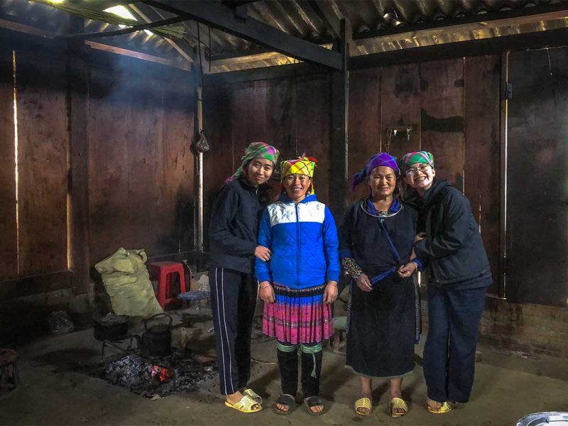 The local family of ethnic people inside Indigenous Homestay