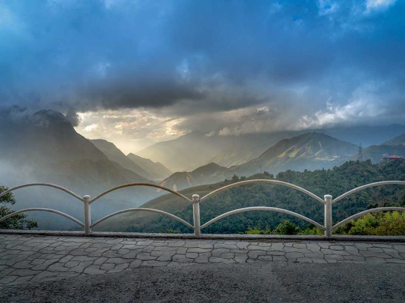 Khau Pha Pass mountain viewpoint with sweeping views across Mu Cang Chai’s valleys and peaks
