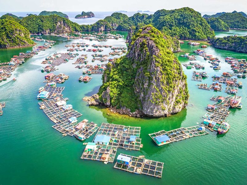 Floating village in Lan Ha Bay