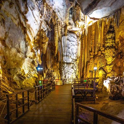 Huge grotto chamber inside Paradise Cave - One of the best caves in Phong Nha National Park
