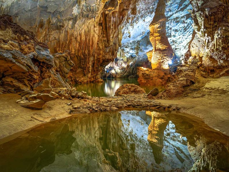 Stunning rock formations inside Phong Nha Cave