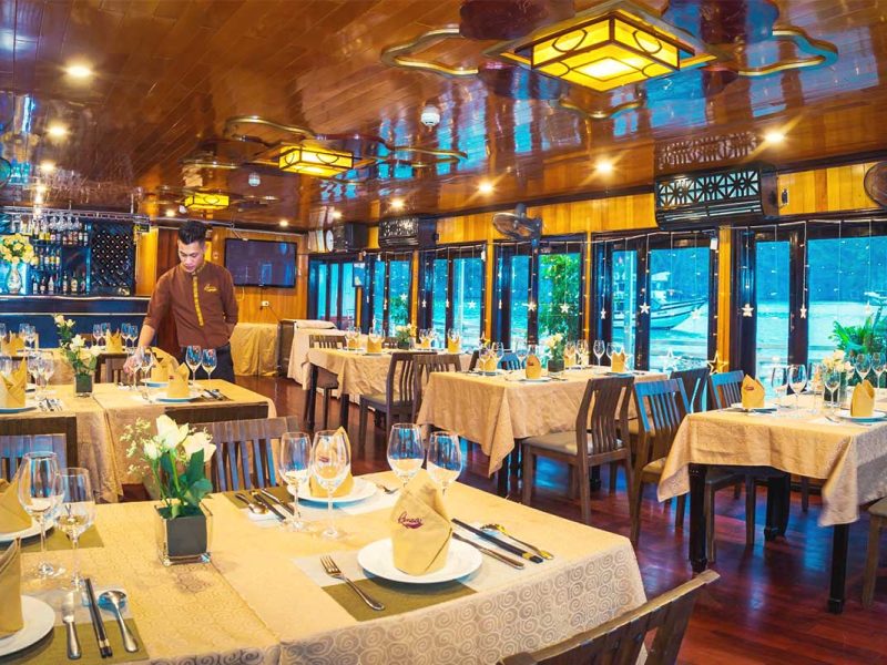 renea cruise bai tu long bay 14 Indoor Luxury Restaurant on Renea Cruise