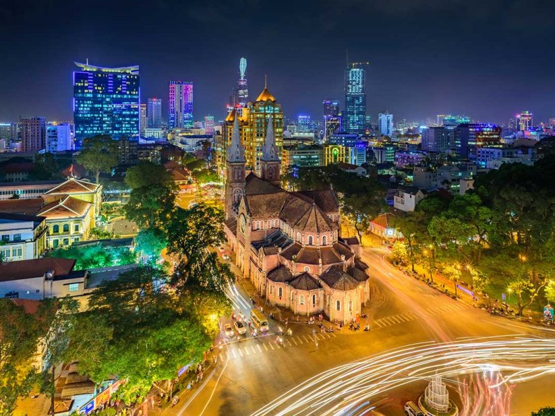 View from Diamond Plaza on the Saigon Cathedral