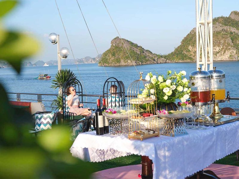 Outdoor view on Sea Lion Cruise in Halong Bay