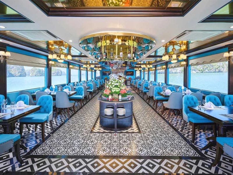 Indoor luxury restaurant on Sea Lion Cruise