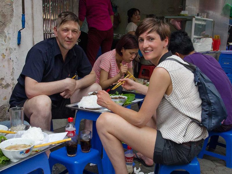 street food Bun Cha in Hanoi