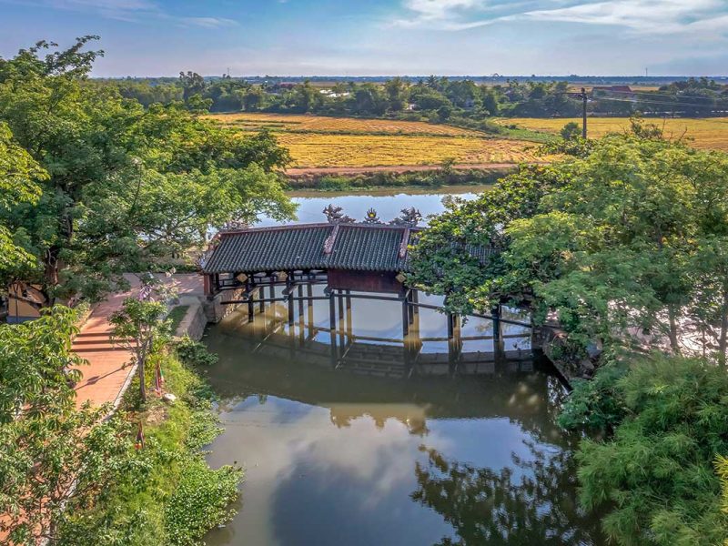 Aerial view of Thanh Toan Bridge in Hue