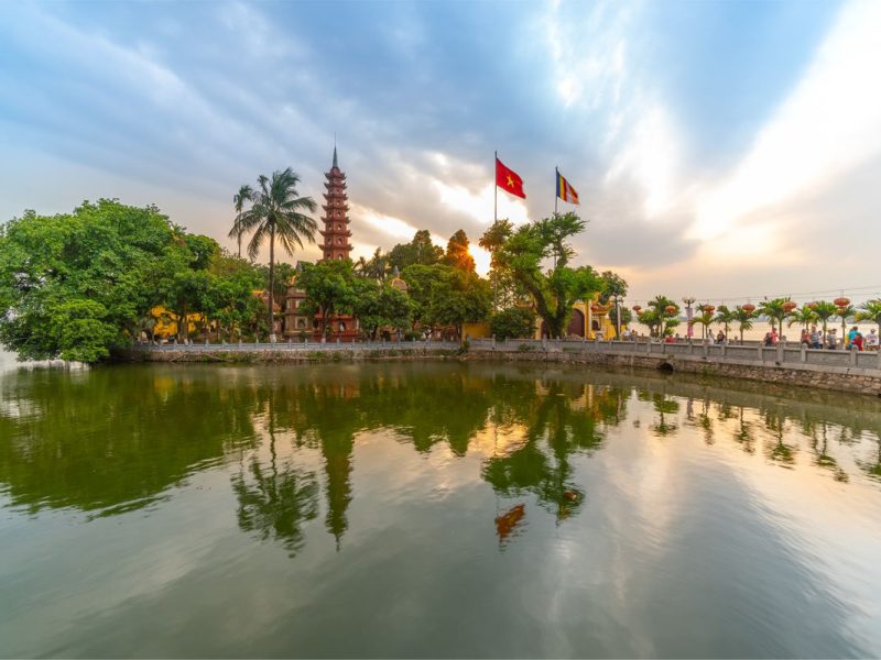 Tran Quoc Pagoda at West Lake in Hanoi