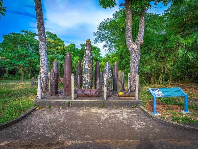 Bom cased displayed at the Vinh Moc Tunnel in the DMZ of Vietnam